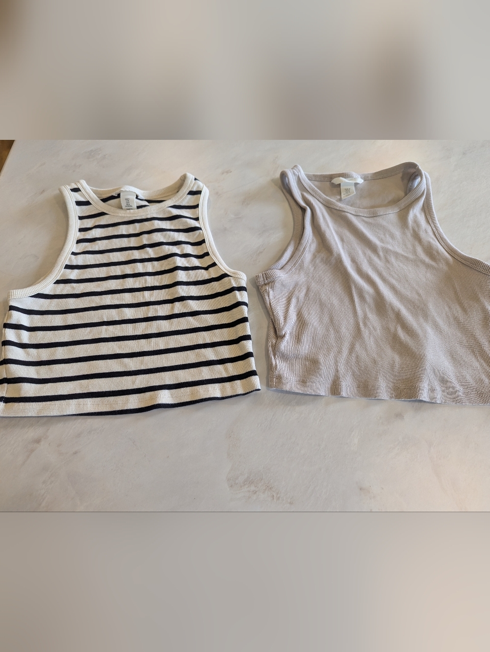 H&M Tank Bundle Medium Women's Neutral Black Sleeveless Top Cropped